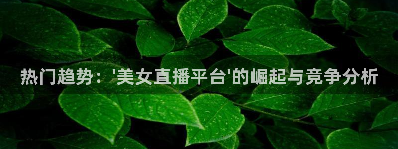 jrkan直播nba免费：热门趋势：\'美女直播平台\'的崛起与竞争分析